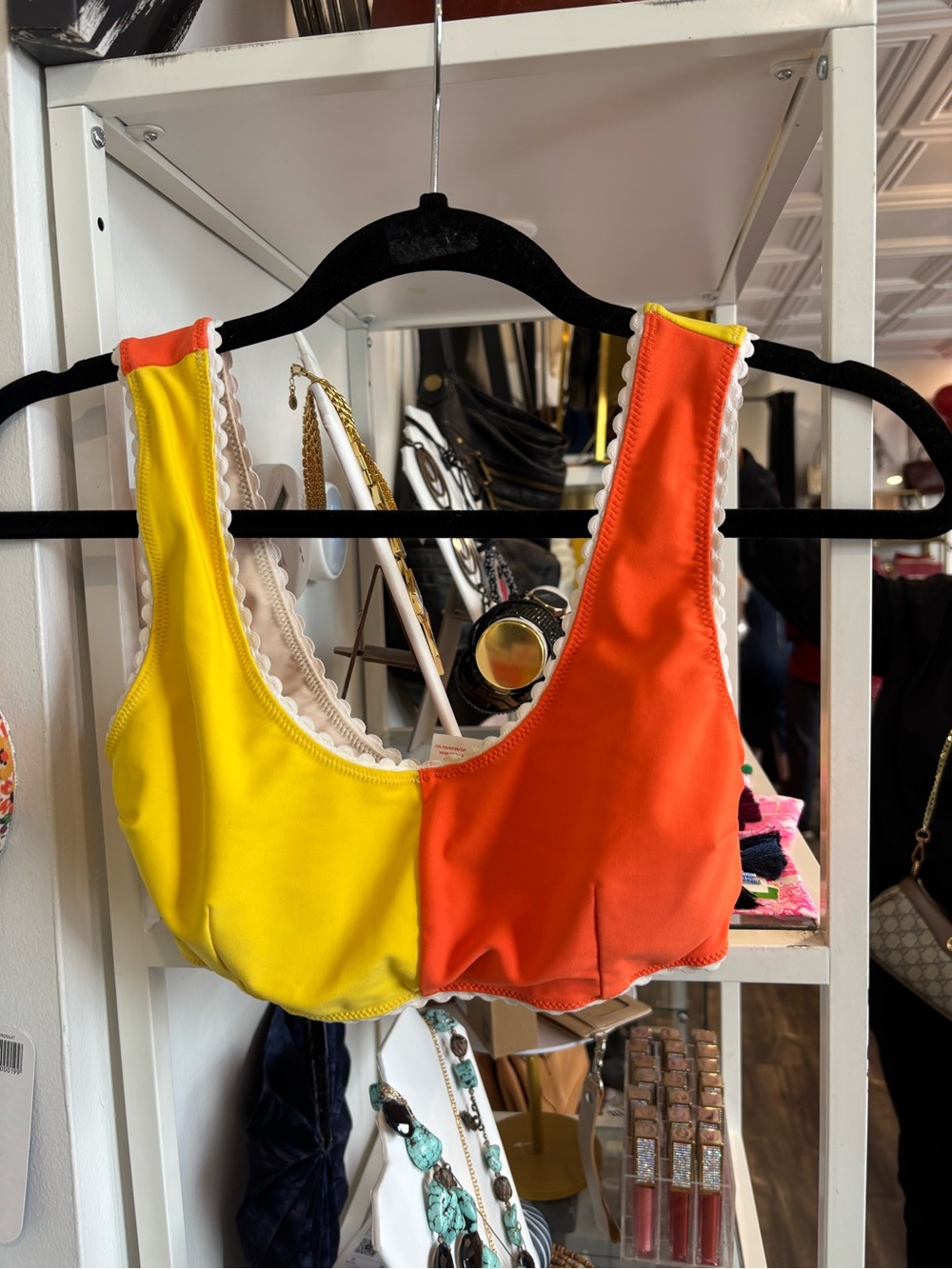 Colorblock Yellow & Orange Swimsuit - Picture 3 of 6